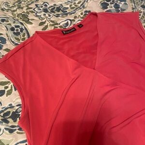 New York & Company Coral Sleeveless V-Neck Top